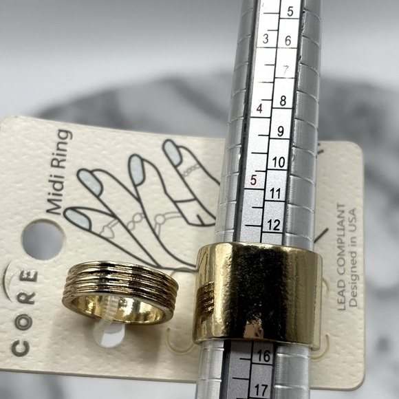 Gold Tone Midi Finger‎ Rings Set of 2 - Picture 4 of 5